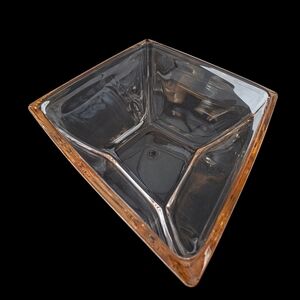 Large Original Walther Glas Diamond Retro Germany Art Honey Colored Rim Bowl